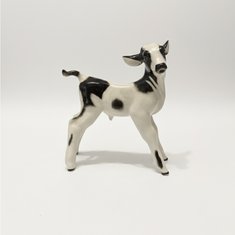 Rare Lomonosov Imperial Porcelain Bull Calf Figurine Hand Painted Russian